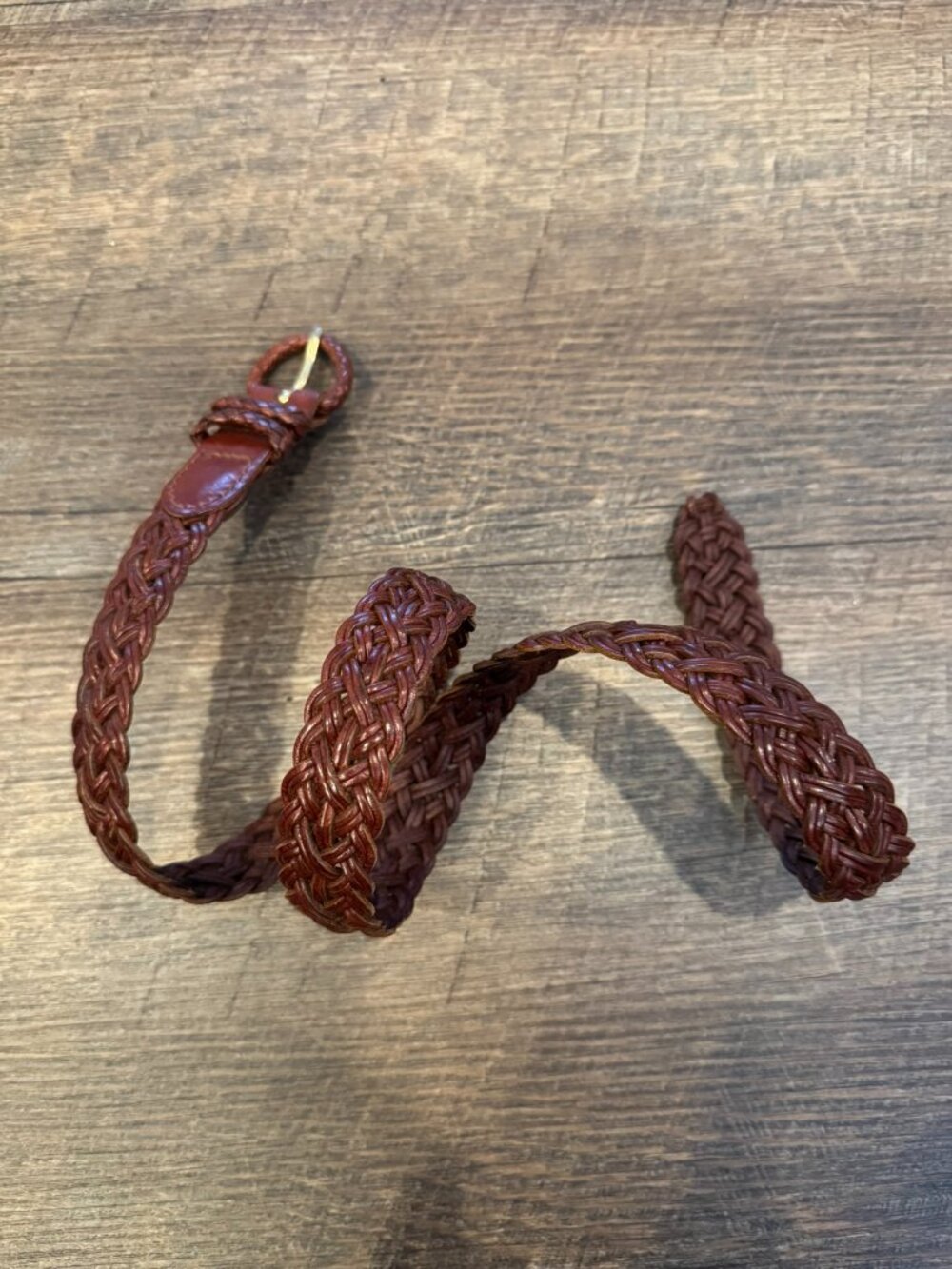 Talbots Brown Braided Leather Belt 1" - Women's Size Medium